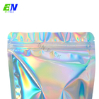 Niestandardowe nadrukowane logo Mylar Clear / Folia holograficzna Aluminiowe zamykane torby stojące